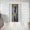 Bespoke Thruslide Altino Flush 4 Door Wardrobe and Frame Kit - White Primed