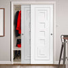 Two Sliding Wardrobe Doors & Frame Kit - Altino Flush Door - White Primed