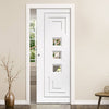 Bespoke Altino White Primed Glazed Single Pocket Door