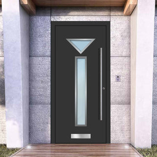 Image: External ThruSafe Aluminium Front Door - 1363 Stainless Steel - 7 Colour Options