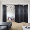 Four Folding Doors & Frame Kit - Amsterdam 3 Panel Black Primed 3+1 - Unfinished