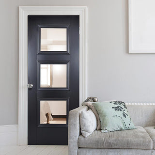 Image: Black colour interior door from LPD Joinery