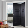 Two Folding Doors & Frame Kit - Amsterdam 3 Panel Black Primed 2+0 - Unfinished