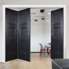 Three Folding Doors & Frame Kit - Amsterdam 3 Panel Black Primed 2+1 - Unfinished