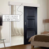 Single Sliding Door & Wall Track - Amsterdam 3 Panel Black Primed Door - Unfinished