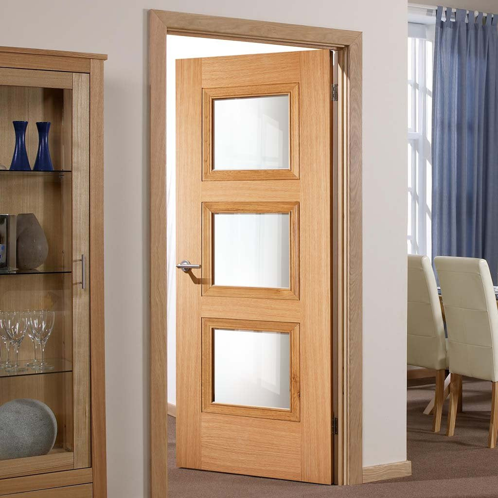 amsterdam 3l glazed oak door prefinished