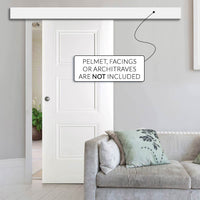 Single Sliding Door & Wall Track - Amsterdam 3 Panel Door - White Primed