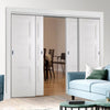 Four Sliding Doors and Frame Kit - Amsterdam 3 Panel Door - White Primed