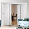 Four Sliding Doors and Frame Kit - Amsterdam 3 Panel Door - White Primed