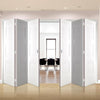 Six Folding Doors & Frame Kit - Amsterdam 3 Panel 3+3 - White Primed