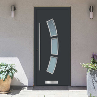 Image: External ThruSafe Aluminium Front Door - 1361 Stainless Steel - 7 Colour Options