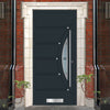 External ThruSafe Aluminium Front Door - 1671 CNC Grooves & Stainless Steel - 7 Colour Options