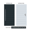 External ThruSafe Aluminium Front Door - 1651 CNC Grooves Solid - 7 Colour Options