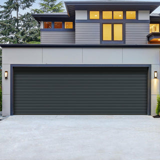 Image: Gliderol Electric Insulated Roller Garage Door from 4711 to 5320mm Wide - Anthracite