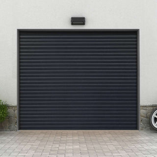Image: Gliderol Electric Insulated Roller Garage Door from 1900 to 1994mm Wide - Laminated Woodgrain Anthracite