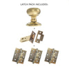 Harrogate Mushroom Old English Mortice Knob - Antique Brass Handle Pack