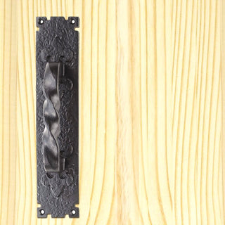 Image: Antique Black Ludlow LF5101 Barley Twist Pull Handle on Backplate - Size 315x65mm
