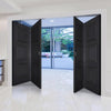Four Folding Doors & Frame Kit - Antwerp 3 Panel 2+2 - Black Primed