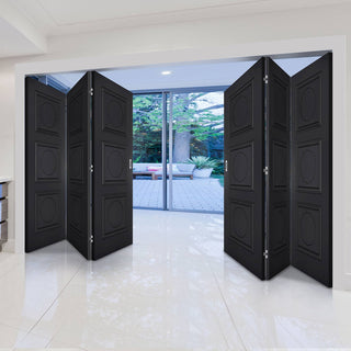 Image: Six Folding Doors & Frame Kit - Antwerp 3 Panel 3+3 - Black Primed