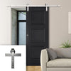 Single Sliding Door & Stainless Steel Barn Track - Antwerp 3 Panel Stainless Steel Primed Door