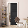 Antwerp 3 Panel Black Primed Single Evokit Pocket Door