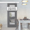Single Sliding Door & Wall Track - Antwerp 3 Pane Black Primed Door - Clear Glass