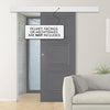 Single Sliding Door & Wall Track - Antwerp 3 Panel Black Primed Door