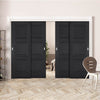 Pass-Easi Four Sliding Doors and Frame Kit - Antwerp 3 Panel Black Primed Door