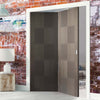 Two Folding Doors & Frame Kit - Apollo Flush Chocolate Grey 2+0 - Prefinished