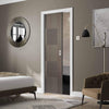 Bespoke Apollo Chocolate Grey Flush Single Pocket Door - Prefinished