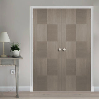 Image: LPD Joinery Bespoke Fire Door Pair, Apollo Chocolate Grey Flush Pair - 1/2 Hour Fire Rated - Prefinished