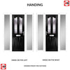 Premium Composite Entrance Door Set with Two Side Screens - Aprilla 2 Barite Glass - Shown in Black