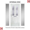 Premium Composite Entrance Door Set with Two Side Screens - Aprilla 2 Barite Glass - Shown in Black