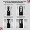 Premium Composite Entrance Door Set with Two Side Screens - Aprilla 2 Barite Glass - Shown in Black