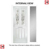 Premium Composite Front Door Set with One Side Screen - Aprilla 2 Mirage Glass - Shown in Pastel Blue