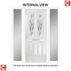 Premium Composite Front Door Set with Two Side Screens - Aprilla 2 Mirage Glass - Shown in Pastel Blue