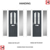 Premium Composite Front Door Set with Two Side Screens - Aprilla 2 Seaton Glass - Shown in Slate Grey