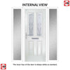 Premium Composite Front Door Set with Two Side Screens - Aprilla 2 Seaton Glass - Shown in Slate Grey