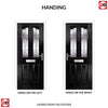 Premium Composite Front Door Set - Aprilla 2 Barite Glass - Shown in Black