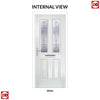 Premium Composite Front Door Set - Aprilla 2 Barite Glass - Shown in Black
