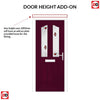 Premium Composite Front Door Set - Aprilla 2 Kupang Red Glass - Shown in Purple Violet