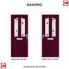 Premium Composite Front Door Set - Aprilla 2 Kupang Red Glass - Shown in Purple Violet