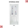 Premium Composite Front Door Set - Aprilla 2 Kupang Red Glass - Shown in Purple Violet