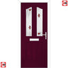 Premium Composite Front Door Set - Aprilla 2 Kupang Red Glass - Shown in Purple Violet