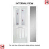 Premium Composite Front Door Set with One Side Screen - Aprilla 2 Kupang Red Glass - Shown in Purple Violet