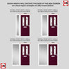 Premium Composite Front Door Set with One Side Screen - Aprilla 2 Kupang Red Glass - Shown in Purple Violet