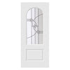 Arched Top Lightly Grained Internal PVC Door Pair - Montrose Fusion 3 Bevel Style Glass