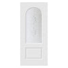 Arched Top Lightly Grained Internal PVC Door Pair - Sandblast Regal Style Glass