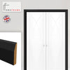 Thru Modern Black Primed Facings - Two Full Sets for One Double Door