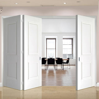 Image: Three Folding Doors & Frame Kit - Arnhem 2 Panel 2+1 - White Primed